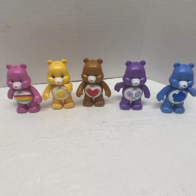 Care Bears Lot of 5 Poseable 3” Figures TCFC Just Play JP PVC Cake Toppers