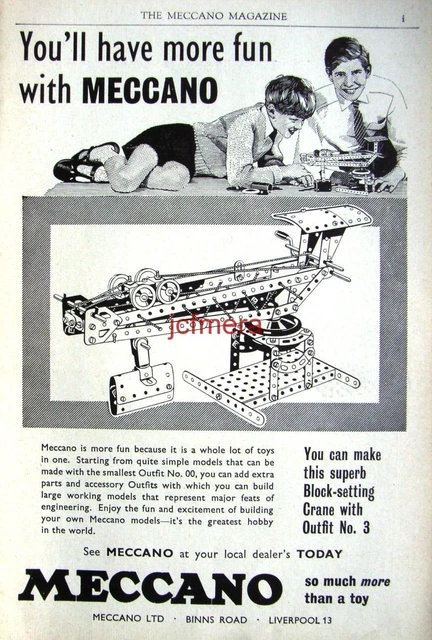 Publicité avant guerre MECCANO Boites Constructeur d'Avions ORIGINAL