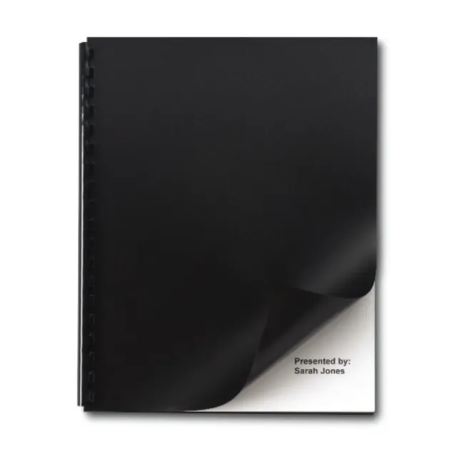 GBC IMPACT Letter Size Solid Plastic Binding Covers, Black, 50-Pk