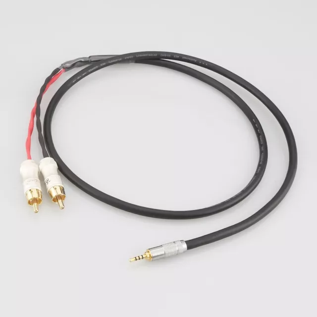 2.5/3.5/4.4mm Jack Balanced to 2 RCA Audio Splitter Cable OCC Hi-Fi Cinch Kabel 3