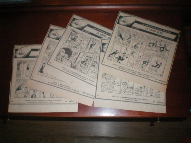5 PLANCHES TINTIN Qui Se Suivent (43-44-45-46-47) Le Lotus Bleu EUR 9