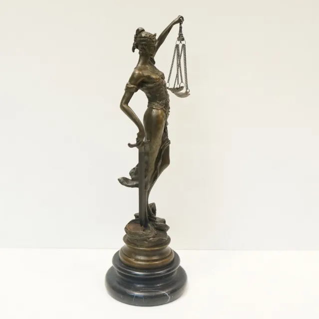 Estatua Diosa de la Justicia Art Deco Estilo Art Nouveau Estilo Bronce sólido 2