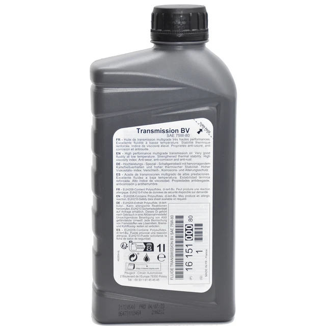 ORIGINAL PEUGEOT CITRÖEN 75W80 Getriebeöl Schaltgetriebeöl Öl 2 Liter bis 2011 EUR 41,90