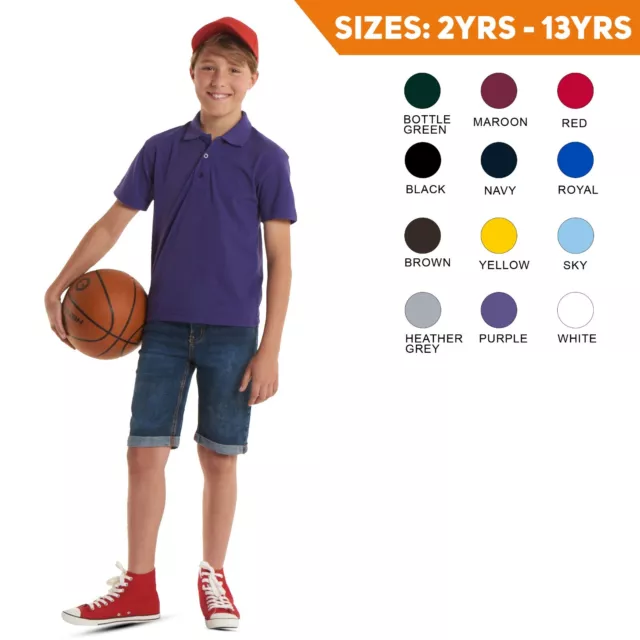 UNEEK Polo Shirt Kids Childrens School Top Uniform Durable Colourfast Boys Girls