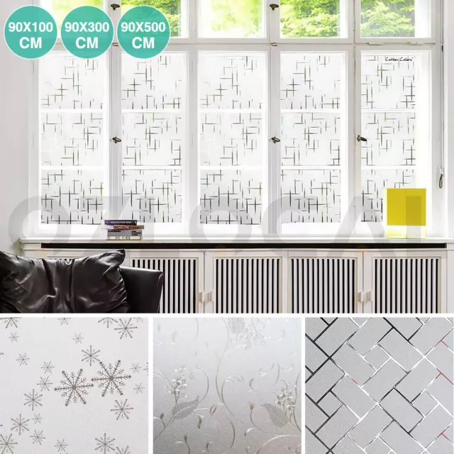 Glueless Privacy Window Film Glass Static Cling Reusable Removable Frosted Decor