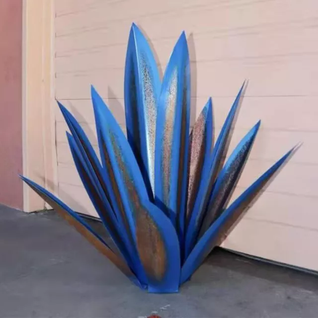 Iron Tequila Garden Sculpture Rustic Agave Yard Art Plant Statue Home Decor