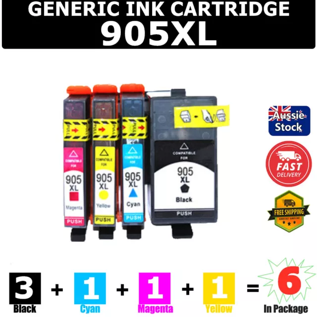 6X Generic 905XL HP905XL Ink Cartridge For HP Officejet 6950 6956 6960 6970