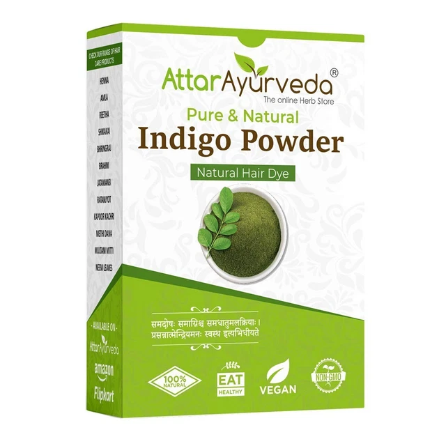 Polvo índigo Attar Ayurveda para cabello negro - 200 g envío gratuito