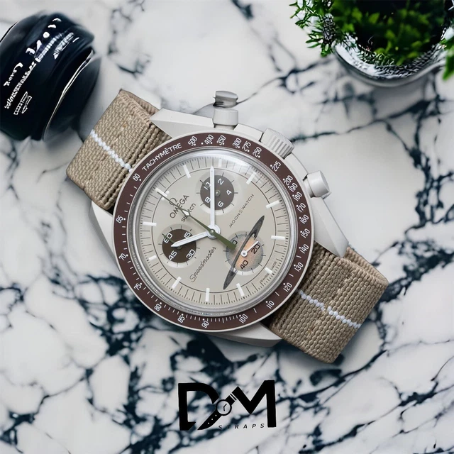 OMEGA X SWATCH MOONSWATCH MISSION TO JUPITER BEIGE ELASTIC LOOP