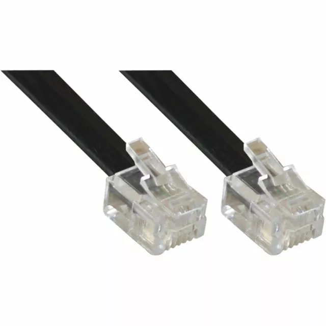 InLine® Modularkabel RJ12 Stecker zu Stecker 6adrig 6P6C schwarz 0,5m