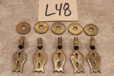 L48 5 Vintage Chinese Brass Fish Drawer Pull Dresser Cabinet Door Pull Handle