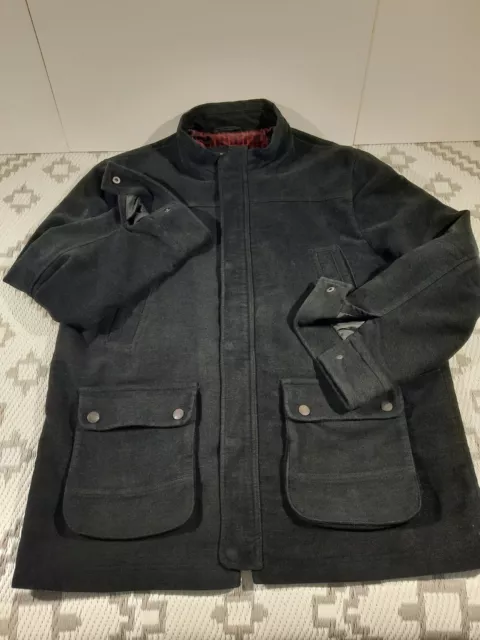 DEBENHAMS THOMAS NASH Mens Italian Moleskin Coat Size XL Black Excellent 24.77 PicClick UK