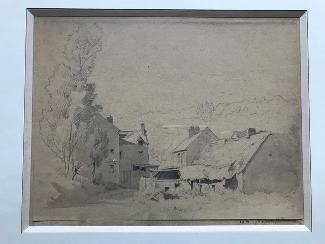 Dessin Ancien Cubiste – Mine De Plomb (crayon) – Signé Elisabeth Ronget – Années 1950 – Original