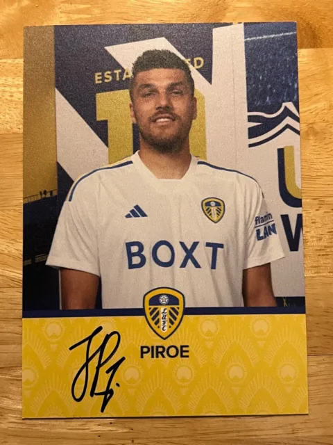 Joel Piroe, Leeds United FC, Official 2023/24 Club Card, Hand Signed, 6x4