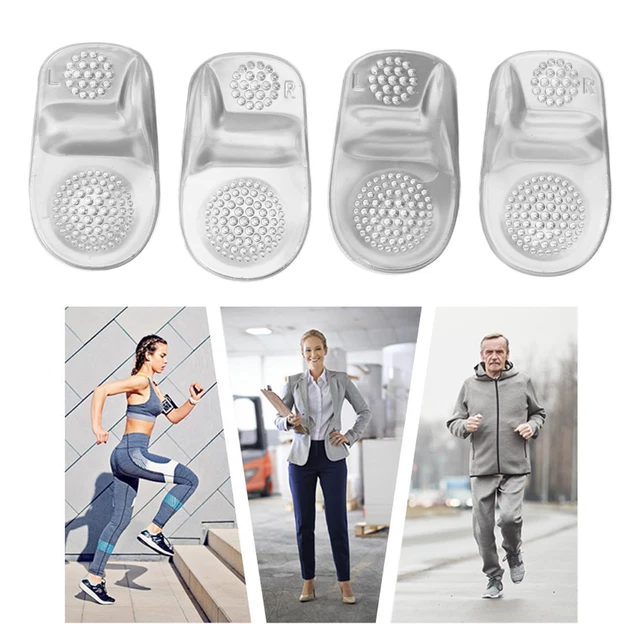 2 Pairs Gel Heel Pad Unisex Self Adhesive Soft Granule Massaging Heel Fasciitis