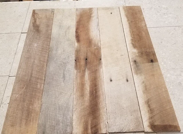 5 Pcs Reclaimed Oak  Resawn Barn Lumber Wood Boards