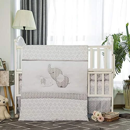 Baby Elephants Nursery Crib Bedding Sets – Gray Standard Crib Grey Elephant