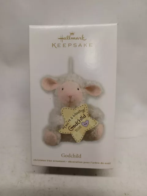 Hallmark Keepsake Ornament Godchild Christmas 2012 Lamb Sheep Star New