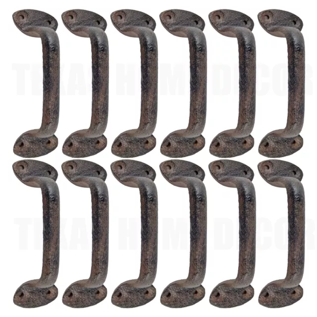 12 Cast Iron Door Handles Rustic Antique Style Barn Gate Shed Door Cabinet Pull