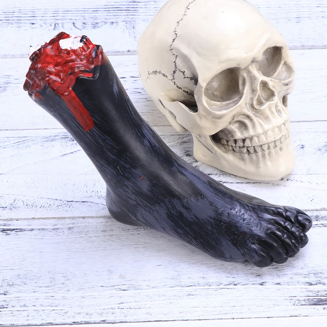Horror Bloody Broken Foot Realista Falso Espeluznante Pierna Separada para