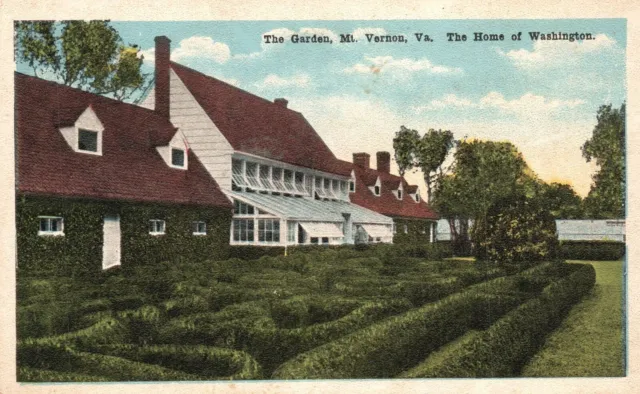 Vintage Postcard 1920's The Garden Home of Washington Mt. Vernon Va. Virginia