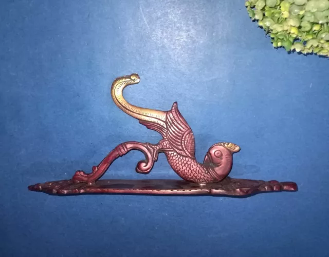 Peacock Design Barn Hook Brass Towel Door Hanger With Base Plate Coat Rack HK542
