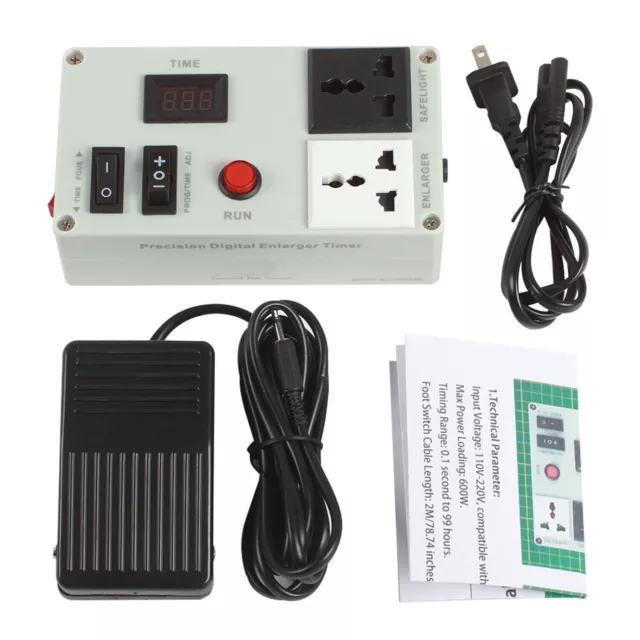 1 set Precision Digital Enlarger Timer With Foot Switch Darkroom Photo Printing