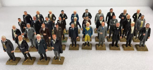 Vintage Marx Toys U.S. Presidents Painted Plastic Miniature Figurines Lot of 34