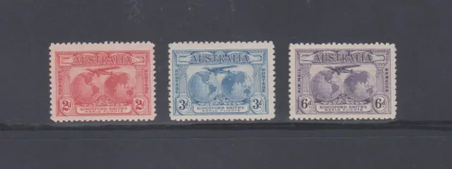 1931 KINGSFORD SMITH SET OF 3 (2d red, 3d blue, 6d violet), MUH (3)