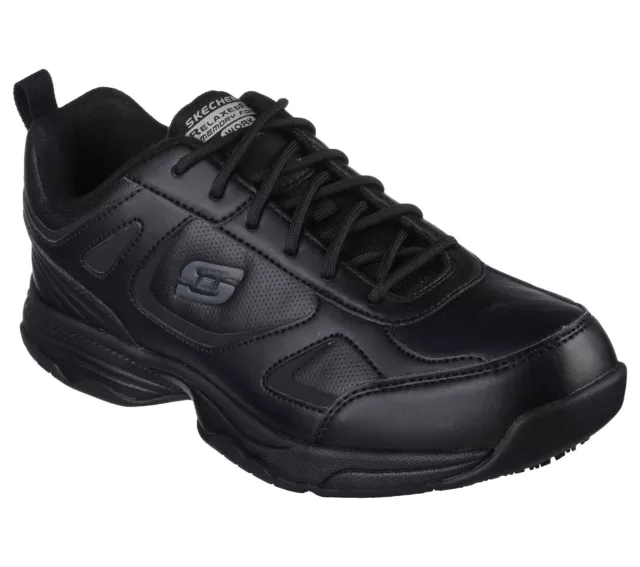 Skechers Men's Work Relaxed Fit Dighton Slip Resistant Shoes - BLACK Wide Width