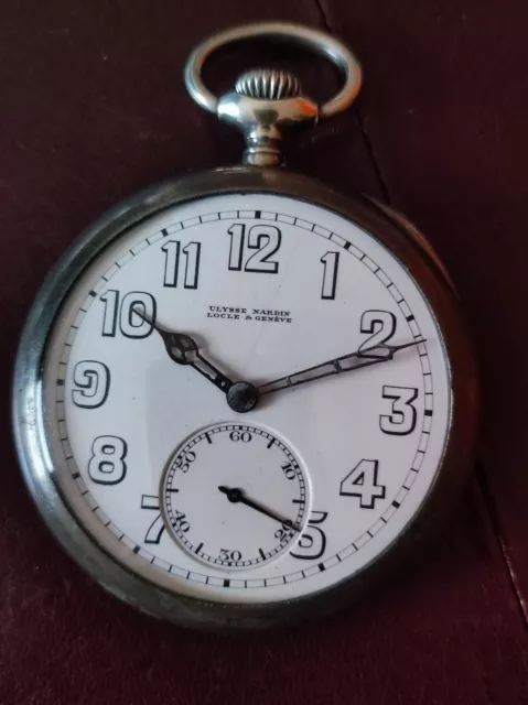 Ancienne montre à gousset mécanique, Ulysse Nardin, Locle Suisse, années 1940