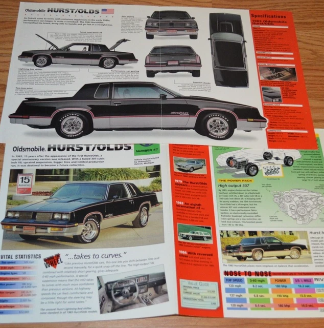 1983 OLDSMOBILE HURST/OLDS Spec Info Poster Original Brochure Specs ...