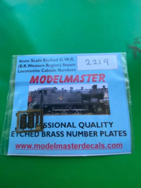 NEW MODELMASTER CAB SIDE NUMBER PLATES For GWR 0-6-0 2251 Class No. 2219