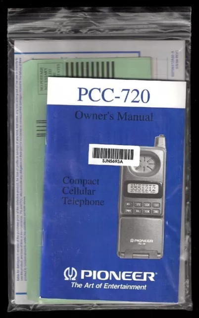 Vintage 1994 PIONEER PCC-720 Cell Phone User Guide, Owners Manual