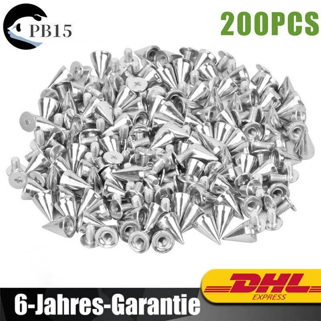 100 Stück Spitznieten Silber - Ziernieten Für Leder & Kleidung Im Punk Style