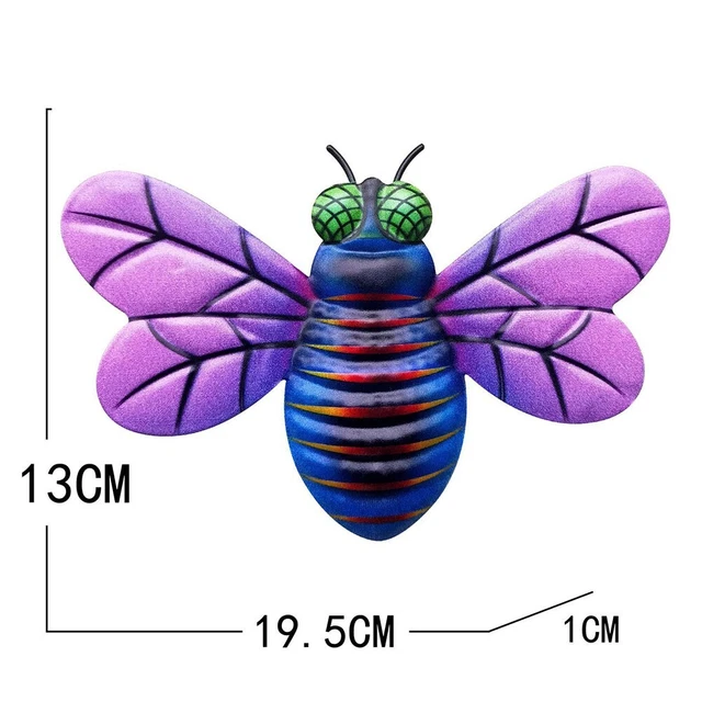 Metall Biene 19.5 13 1cm 1PC Gartenarbeit Dekoration Eisen Honeybee Mehrfarbig 2