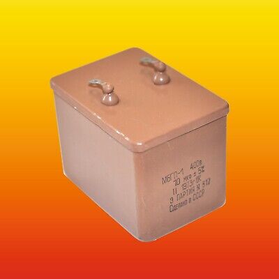 10 uF 400 V 5% RUSSIAN PAPER IN OIL PIO AUDIO CAPACITOR MBGP-1 МБГП–1