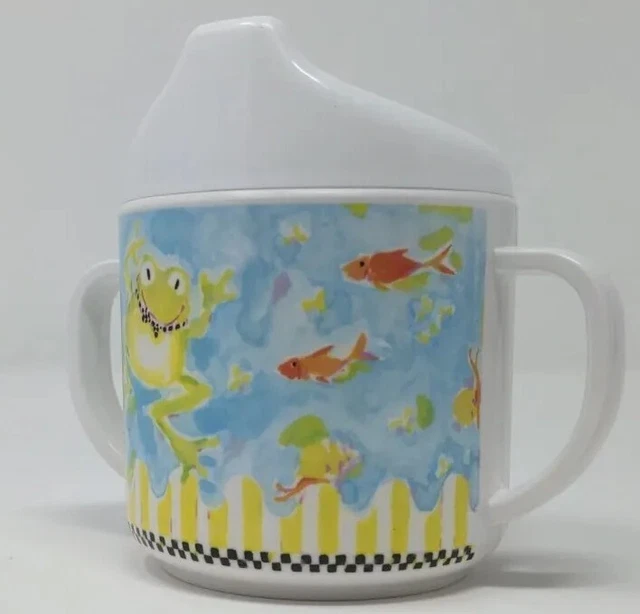 MacKenzie-Childs Happy Frog baby sippy cup, double handle
