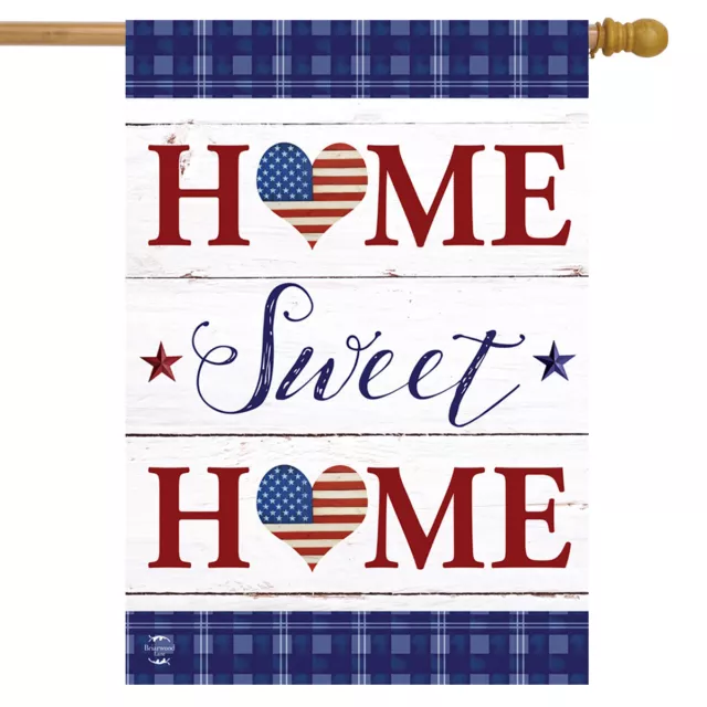 Patriotic Home Sweet Home Double-Sided House Flag 28" x 40" Briarwood Lane