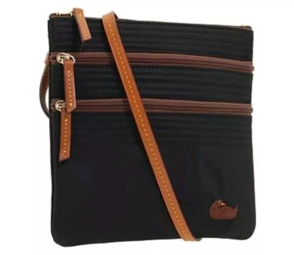 Dooney & Bourke Black Crossbody Triple Zip New