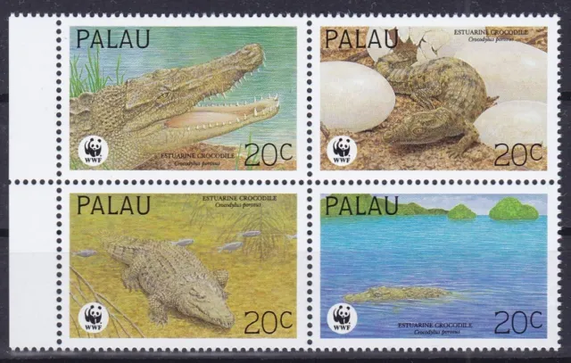 Palau  690 - 693 **, WWF - Leistenkrokodil