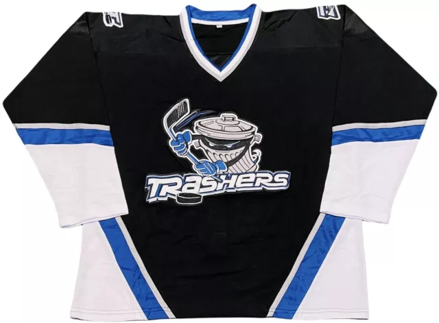 NOS 2004-05 Danbury Trashers UHL Hockey drake Tee T-Shirt Away Jersey Small  S