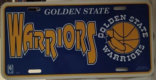 Golden State Warriors - 12x6 Plastic License Plate - Official NBA Tag Express