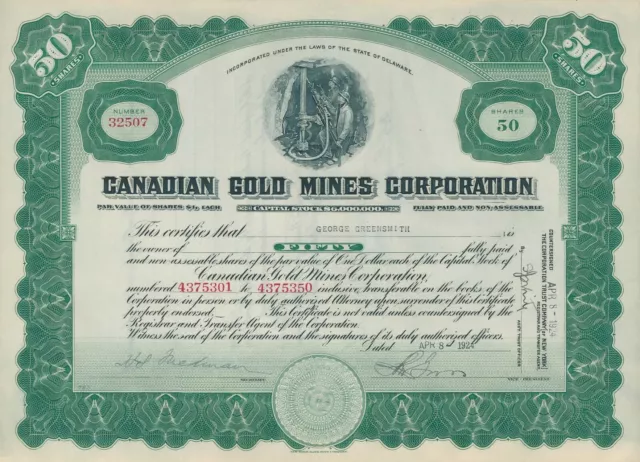 Canadian Gold Mines Corporation, 1924