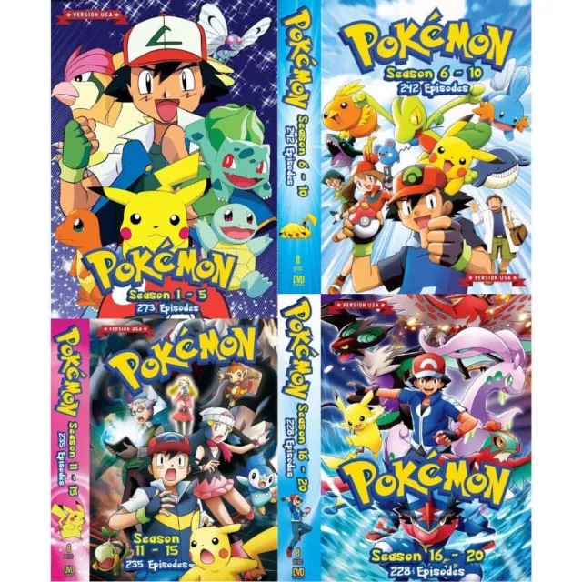 DVD Pokemon Complete TV Series Sea 16-20 VERSION USA 228 Episode English  Dubbed