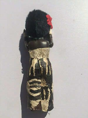 Lady Figurine DOLL Fiji Vintage Paper mashae 15cm black doll islander voodoo 3