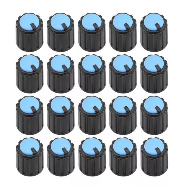 20pcs 6mm Inserted Axle 10x12mm Potentiometer Rotary Button Pots Black Blue