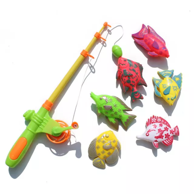 TOY FISHING ROD Magnetic Set Game Pole Board Children Play Spin