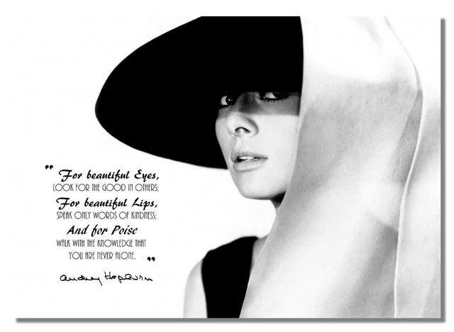 Audrey Hepburn 15 Britannique Actrice Film Star Affiche Inspiration Citation Be Eur Picclick Fr