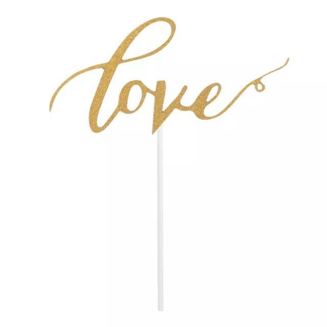 10pcs LOVE Cake Topper Glitter Paper Cake Picks Cake Decoration for Wedding